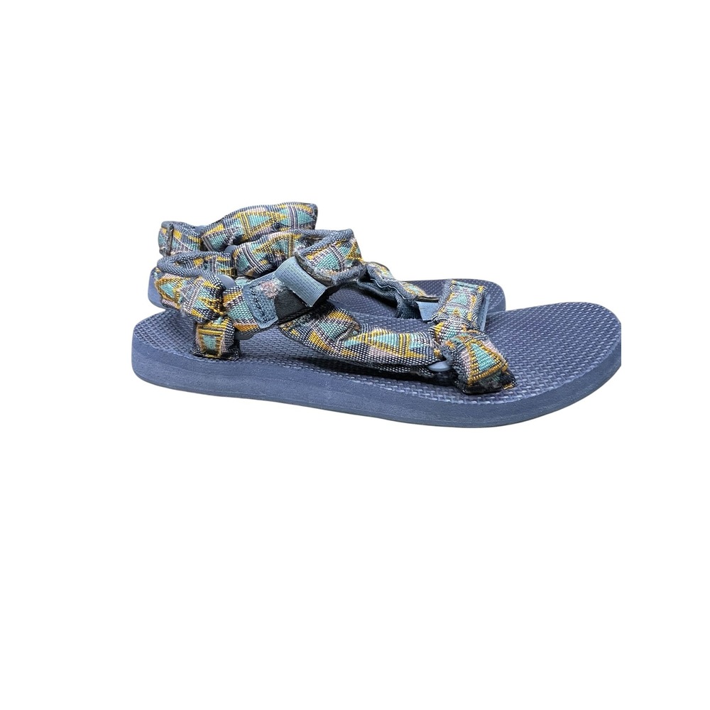 Teva Original Universal Sandals Women's - Size 8 - Blue/Yellow Geometric Straps